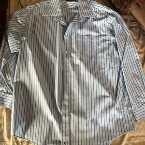 Nordstrom Light Blue and Black Striped Dress Shirt